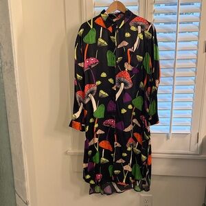 FARM Rio Vibrant Mushroom Long Sleeve Dress